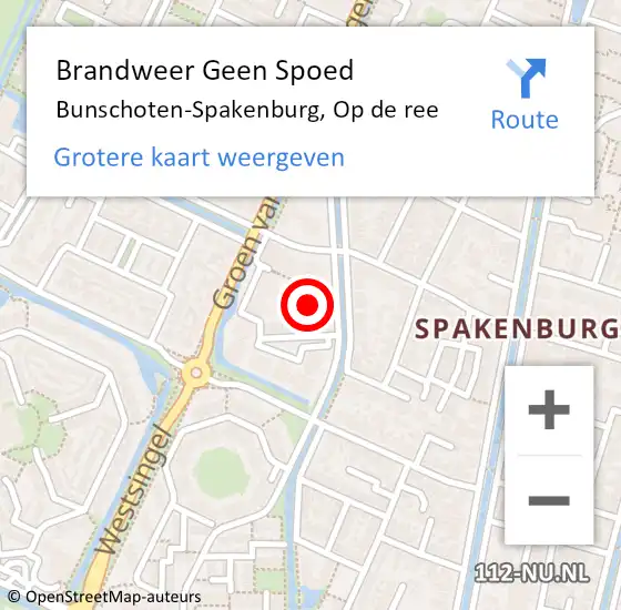 Locatie op kaart van de 112 melding: Brandweer Geen Spoed Naar Bunschoten-Spakenburg, Op de ree op 15 december 2022 16:50