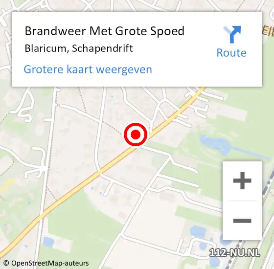 Locatie op kaart van de 112 melding: Brandweer Met Grote Spoed Naar Blaricum, Schapendrift op 15 december 2022 16:51