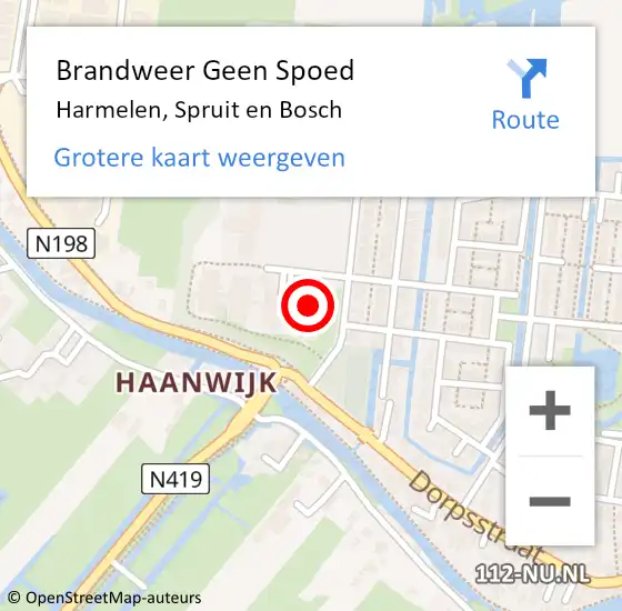 Locatie op kaart van de 112 melding: Brandweer Geen Spoed Naar Harmelen, Spruit en Bosch op 15 december 2022 17:01