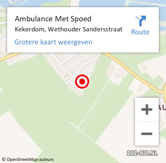 Locatie op kaart van de 112 melding: Ambulance Met Spoed Naar Kekerdom, Wethouder Sandersstraat op 15 december 2022 17:43
