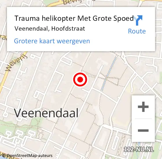 Locatie op kaart van de 112 melding: Trauma helikopter Met Grote Spoed Naar Veenendaal, Hoofdstraat op 15 december 2022 17:54