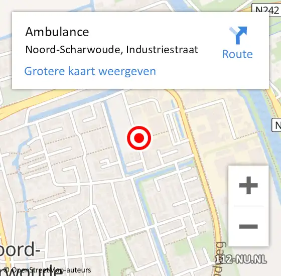 Locatie op kaart van de 112 melding: Ambulance Noord-Scharwoude, Industriestraat op 15 december 2022 18:01