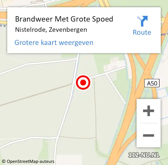 Locatie op kaart van de 112 melding: Brandweer Met Grote Spoed Naar Nistelrode, Zevenbergen op 15 december 2022 18:15