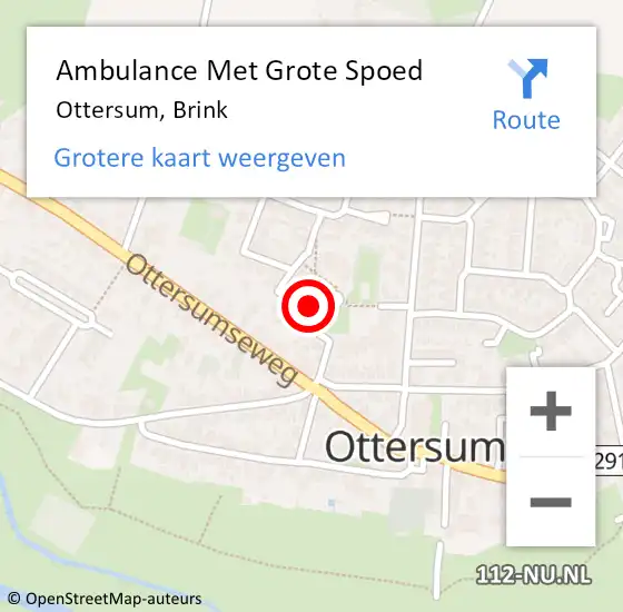 Locatie op kaart van de 112 melding: Ambulance Met Grote Spoed Naar Ottersum, Brink op 15 december 2022 18:37