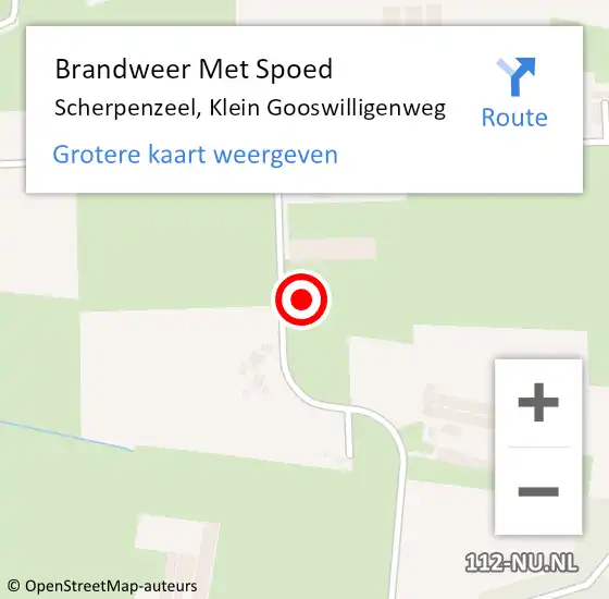 Locatie op kaart van de 112 melding: Brandweer Met Spoed Naar Scherpenzeel, Klein Gooswilligenweg op 15 december 2022 19:18