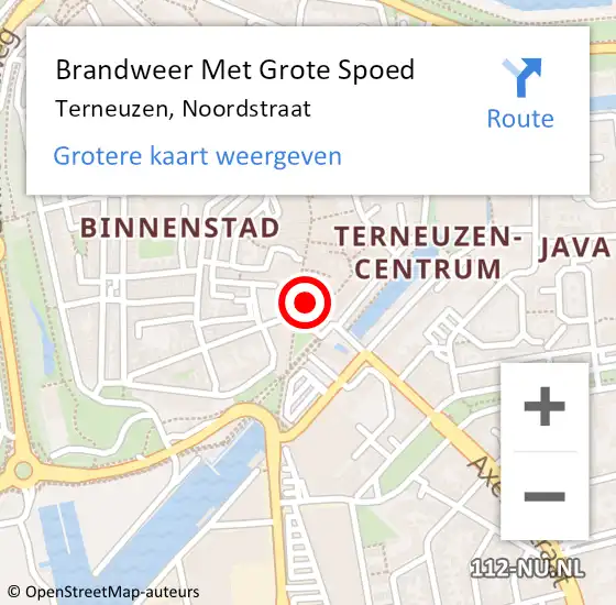 Locatie op kaart van de 112 melding: Brandweer Met Grote Spoed Naar Terneuzen, Noordstraat op 15 december 2022 19:30