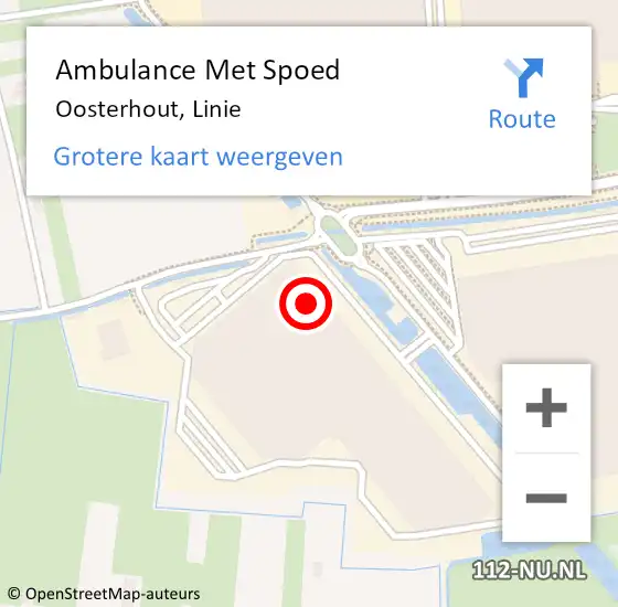 Locatie op kaart van de 112 melding: Ambulance Met Spoed Naar Oosterhout, Linie op 15 december 2022 19:32