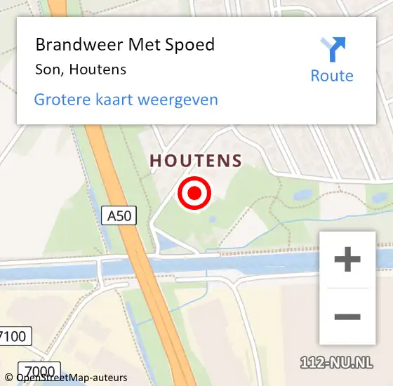 Locatie op kaart van de 112 melding: Brandweer Met Spoed Naar Son, Houtens op 15 december 2022 20:22