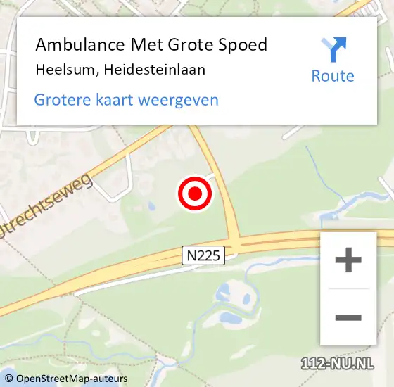 Locatie op kaart van de 112 melding: Ambulance Met Grote Spoed Naar Heelsum, Heidesteinlaan op 15 december 2022 20:47