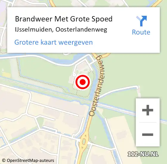 Locatie op kaart van de 112 melding: Brandweer Met Grote Spoed Naar IJsselmuiden, Oosterlandenweg op 15 december 2022 21:05