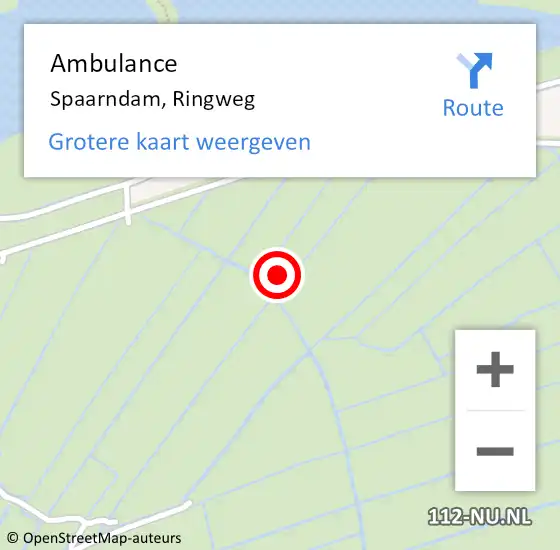 Locatie op kaart van de 112 melding: Ambulance Spaarndam, Ringweg op 15 december 2022 21:35