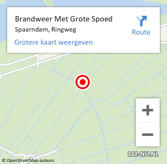 Locatie op kaart van de 112 melding: Brandweer Met Grote Spoed Naar Spaarndam, Ringweg op 15 december 2022 21:35