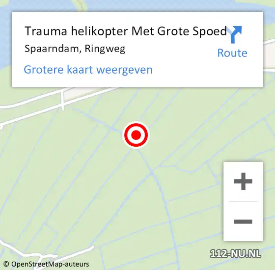 Locatie op kaart van de 112 melding: Trauma helikopter Met Grote Spoed Naar Spaarndam, Ringweg op 15 december 2022 21:36