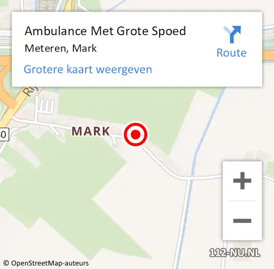 Locatie op kaart van de 112 melding: Ambulance Met Grote Spoed Naar Meteren, Mark op 15 december 2022 22:13