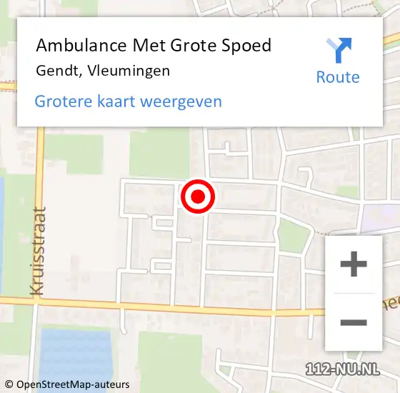 Locatie op kaart van de 112 melding: Ambulance Met Grote Spoed Naar Gendt, Vleumingen op 15 december 2022 23:04