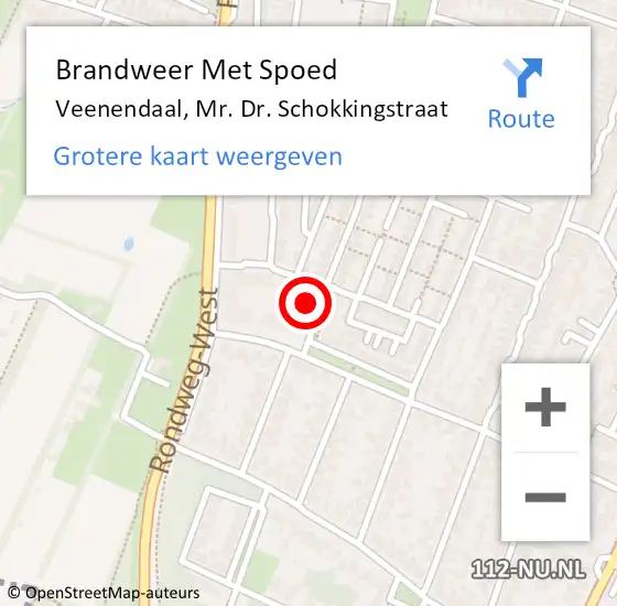 Locatie op kaart van de 112 melding: Brandweer Met Spoed Naar Veenendaal, Mr. Dr. Schokkingstraat op 15 december 2022 23:07