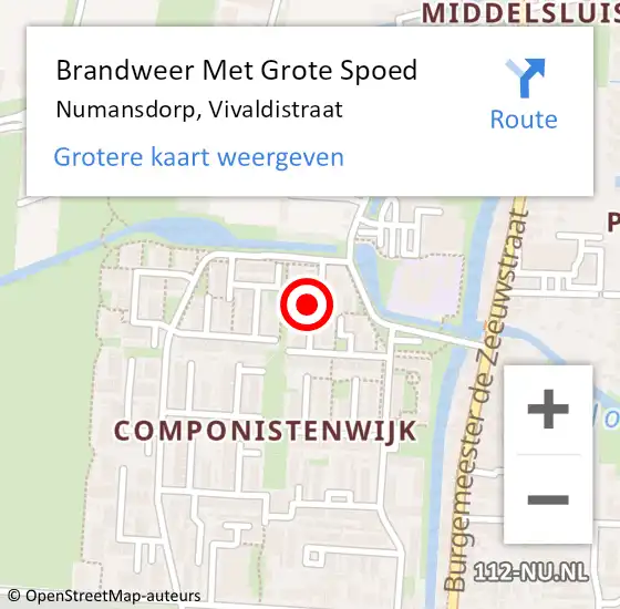 Locatie op kaart van de 112 melding: Brandweer Met Grote Spoed Naar Numansdorp, Vivaldistraat op 15 december 2022 23:58