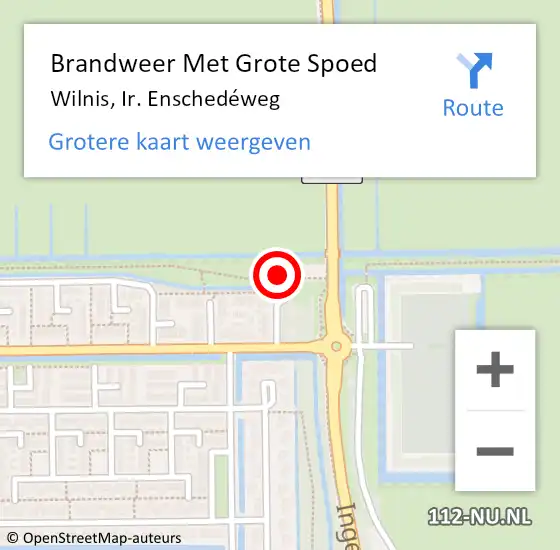 Locatie op kaart van de 112 melding: Brandweer Met Grote Spoed Naar Wilnis, Ir. Enschedéweg op 16 december 2022 00:55