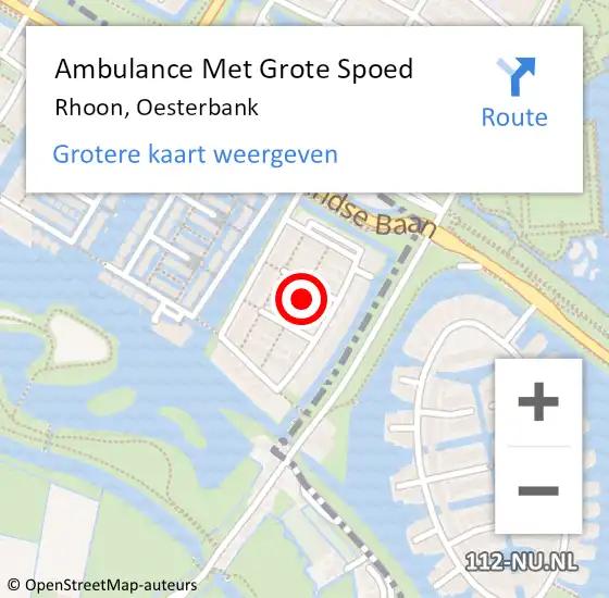 Locatie op kaart van de 112 melding: Ambulance Met Grote Spoed Naar Rhoon, Oesterbank op 16 december 2022 01:13