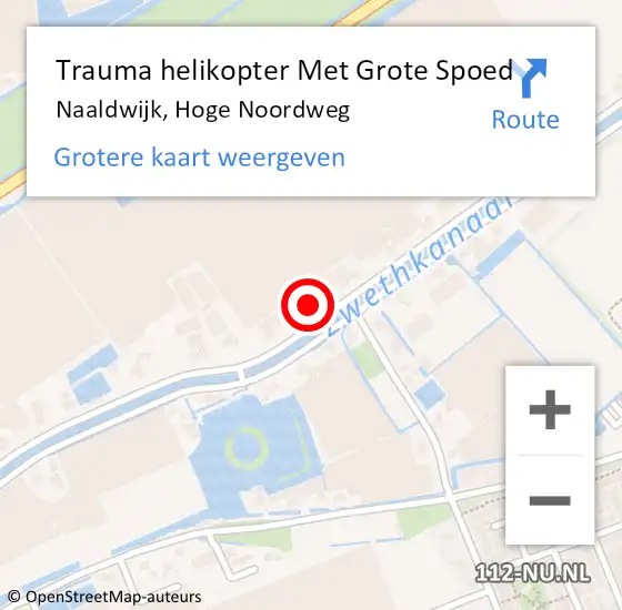 Locatie op kaart van de 112 melding: Trauma helikopter Met Grote Spoed Naar Naaldwijk, Hoge Noordweg op 16 december 2022 01:33