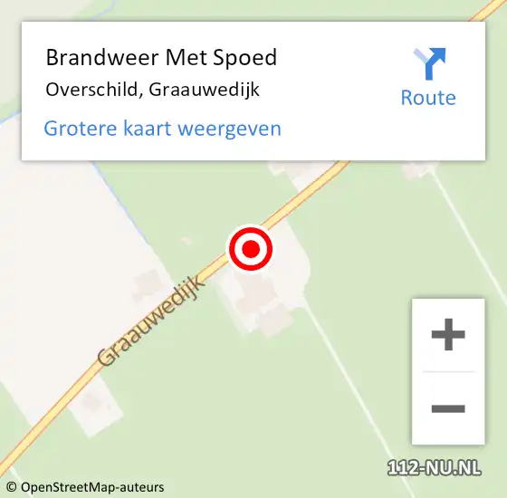 Locatie op kaart van de 112 melding: Brandweer Met Spoed Naar Overschild, Graauwedijk op 8 augustus 2014 14:31