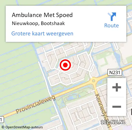 Locatie op kaart van de 112 melding: Ambulance Met Spoed Naar Nieuwkoop, Bootshaak op 16 december 2022 01:54