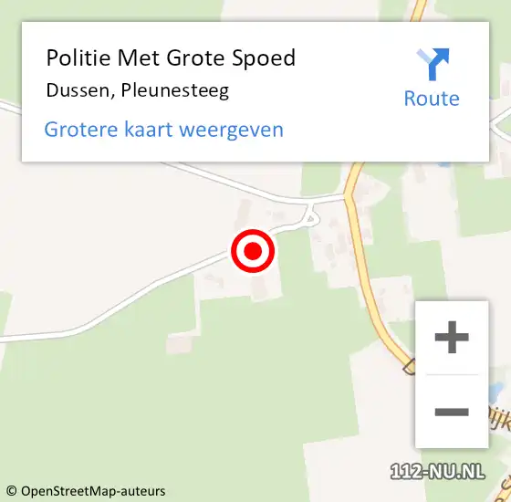 Locatie op kaart van de 112 melding: Politie Met Grote Spoed Naar Dussen, Pleunesteeg op 16 december 2022 08:52