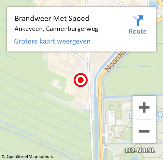 Locatie op kaart van de 112 melding: Brandweer Met Spoed Naar Ankeveen, Cannenburgerweg op 16 december 2022 09:16