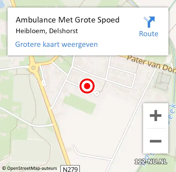 Locatie op kaart van de 112 melding: Ambulance Met Grote Spoed Naar Heibloem, Delshorst op 8 augustus 2014 14:58