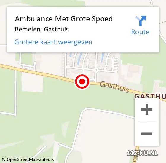 Locatie op kaart van de 112 melding: Ambulance Met Grote Spoed Naar Bemelen, Gasthuis op 8 augustus 2014 15:00