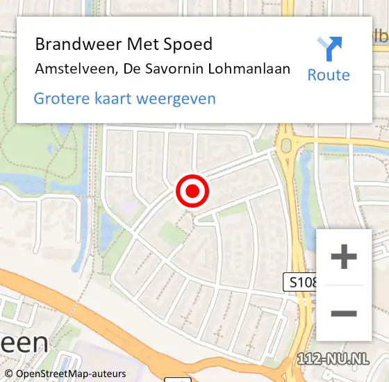 Locatie op kaart van de 112 melding: Brandweer Met Spoed Naar Amstelveen, De Savornin Lohmanlaan op 16 december 2022 09:38