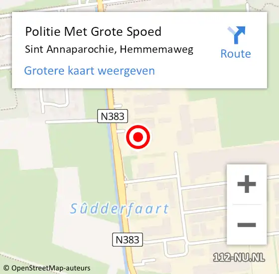 Locatie op kaart van de 112 melding: Politie Met Grote Spoed Naar Sint Annaparochie, Hemmemaweg op 16 december 2022 10:04