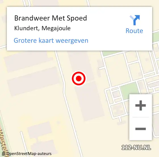 Locatie op kaart van de 112 melding: Brandweer Met Spoed Naar Klundert, Megajoule op 16 december 2022 10:35