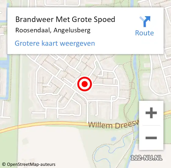 Locatie op kaart van de 112 melding: Brandweer Met Grote Spoed Naar Roosendaal, Angelusberg op 16 december 2022 10:59