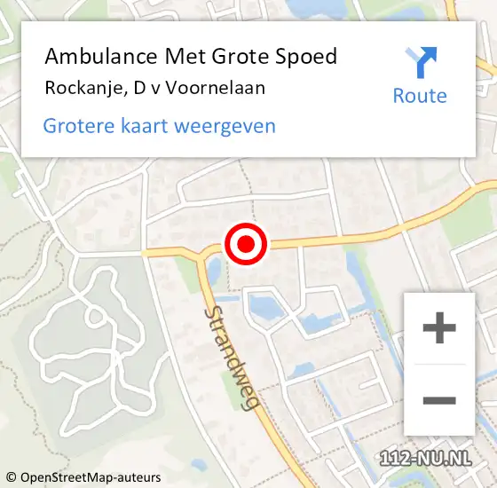 Locatie op kaart van de 112 melding: Ambulance Met Grote Spoed Naar Rockanje, D v Voornelaan op 16 december 2022 11:07