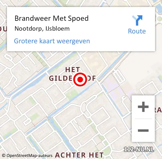 Locatie op kaart van de 112 melding: Brandweer Met Spoed Naar Nootdorp, IJsbloem op 16 december 2022 11:18