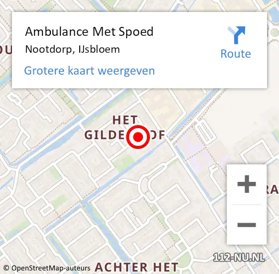 Locatie op kaart van de 112 melding: Ambulance Met Spoed Naar Nootdorp, IJsbloem op 16 december 2022 11:21