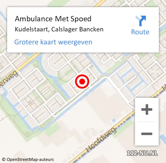 Locatie op kaart van de 112 melding: Ambulance Met Spoed Naar Kudelstaart, Calslager Bancken op 16 december 2022 11:32