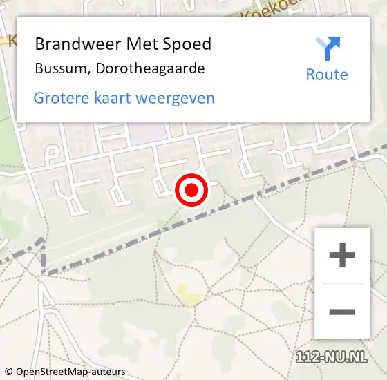 Locatie op kaart van de 112 melding: Brandweer Met Spoed Naar Bussum, Dorotheagaarde op 16 december 2022 12:17