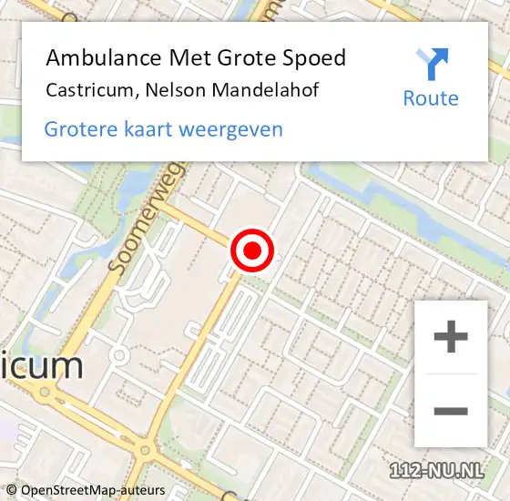 Locatie op kaart van de 112 melding: Ambulance Met Grote Spoed Naar Castricum, Nelson Mandelahof op 16 december 2022 12:18