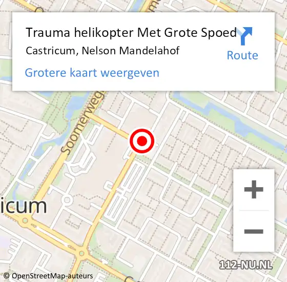 Locatie op kaart van de 112 melding: Trauma helikopter Met Grote Spoed Naar Castricum, Nelson Mandelahof op 16 december 2022 12:19