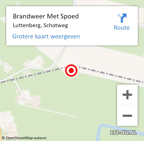 Locatie op kaart van de 112 melding: Brandweer Met Spoed Naar Luttenberg, Schotweg op 8 augustus 2014 15:39