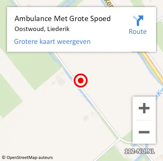 Locatie op kaart van de 112 melding: Ambulance Met Grote Spoed Naar Oostwoud, Liederik op 16 december 2022 15:13