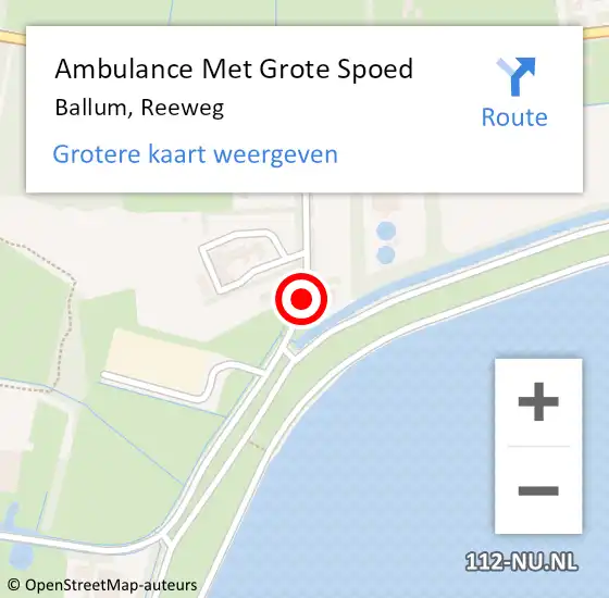Locatie op kaart van de 112 melding: Ambulance Met Grote Spoed Naar Ballum, Reeweg op 8 augustus 2014 15:46