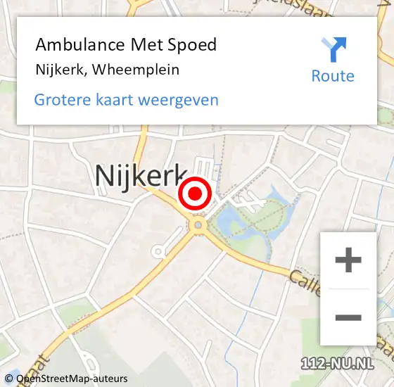 Locatie op kaart van de 112 melding: Ambulance Met Spoed Naar Nijkerk, Wheemplein op 16 december 2022 16:20