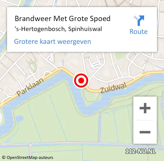 Locatie op kaart van de 112 melding: Brandweer Met Grote Spoed Naar 's-Hertogenbosch, Spinhuiswal op 16 december 2022 16:34