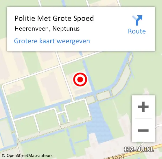 Locatie op kaart van de 112 melding: Politie Met Grote Spoed Naar Heerenveen, Neptunus op 16 december 2022 17:01