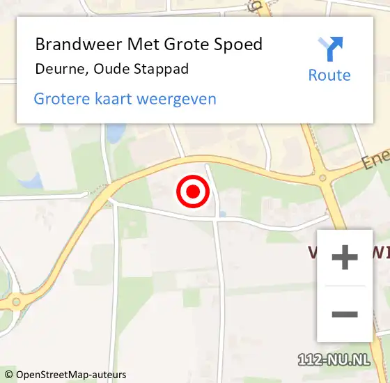 Locatie op kaart van de 112 melding: Brandweer Met Grote Spoed Naar Deurne, Oude Stappad op 16 december 2022 19:10