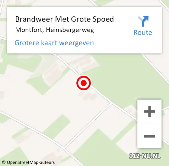 Locatie op kaart van de 112 melding: Brandweer Met Grote Spoed Naar Montfort, Heinsbergerweg op 16 december 2022 19:35