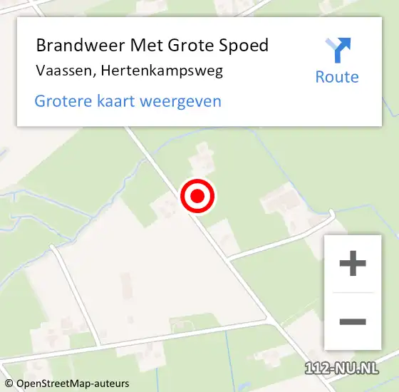 Locatie op kaart van de 112 melding: Brandweer Met Grote Spoed Naar Vaassen, Hertenkampsweg op 16 december 2022 20:05